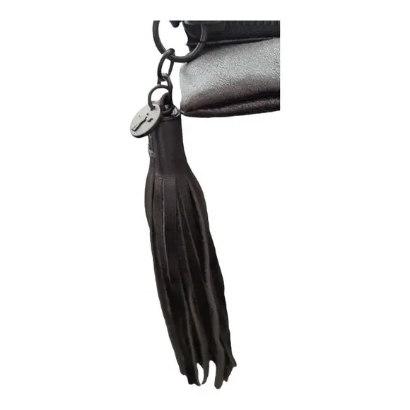Hobo Int'l Raine Aged Silver Large Leather Clutch w/tassel Outer Zip Compartment - Picture 9 of 16